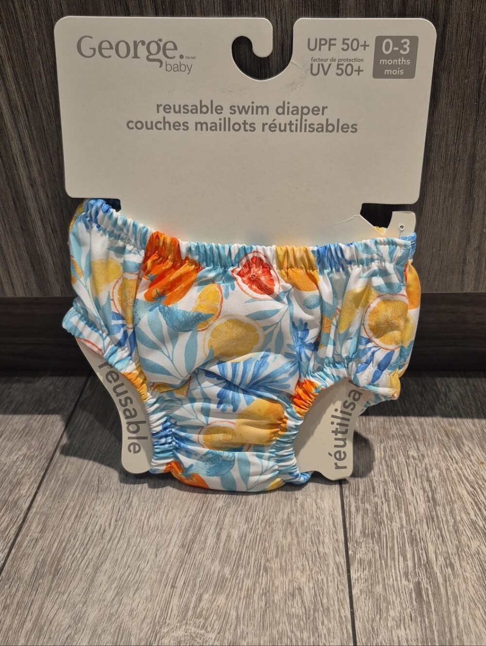 George Baby Reusable Swim Diaper Citrus Floral With UPF 50+ Rating Protection